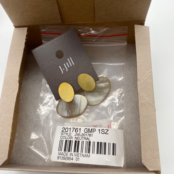J. Jill NEW Pure Jill Horn Post Drop Earrings NWT - Picture 3 of 5